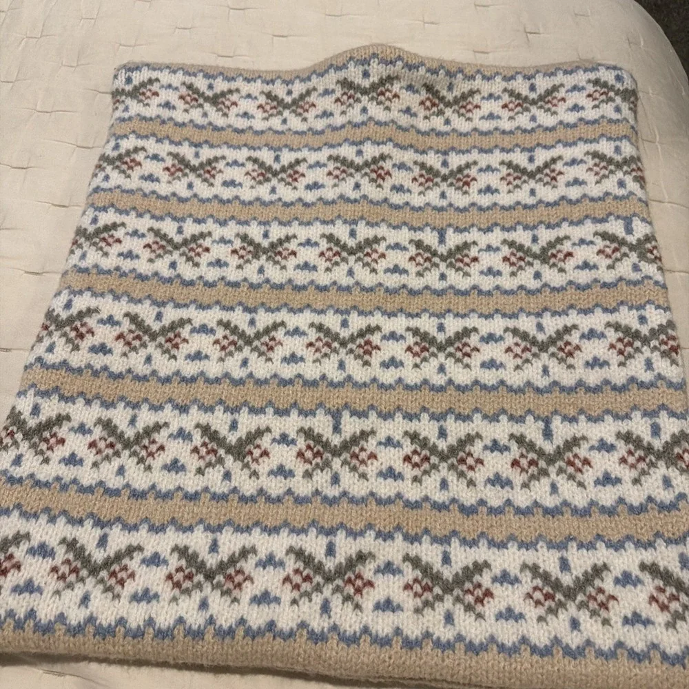 Pottery Barn Fair Isle Pillow Cover Easter/Valentines/Country Beige 20 X 20